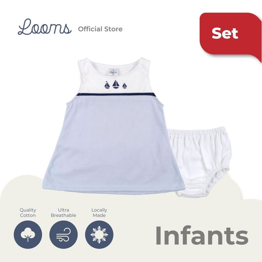 HAMPTONS SHIFT DRESS AND PANTY SET FOR INFANTS (0-12 MOS)