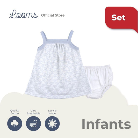 HAMPTONS STRAP DRESS AND PANTY SET FOR INFANTS (0-12 MOS)