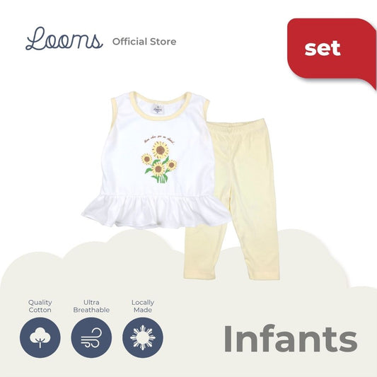 SUNFLOWER TANK TOP AND LEGGINGS SET FOR INFANTS (0-12 MOS)