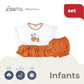 ORANGE FARM BLOUSE AND BLOOMER SHORTS SET FOR INFANTS (0-12 MOS)