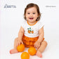 ORANGE FARM BLOUSE AND BLOOMER SHORTS SET FOR INFANTS (0-12 MOS)