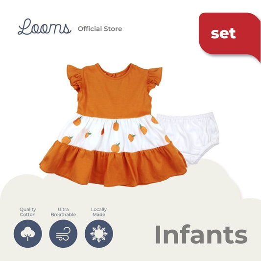ORANGE FARM DRESS FOR INFANTS (0-12 MOS)