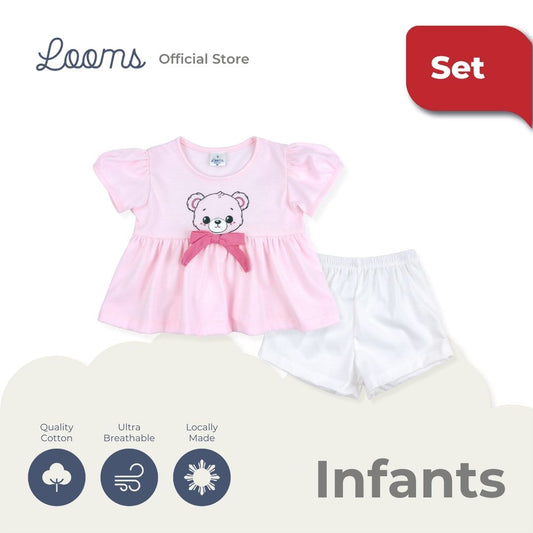 TEDDY BLOUSE AND LEGGINGS SET FOR INFANTS (0-12 MOS)