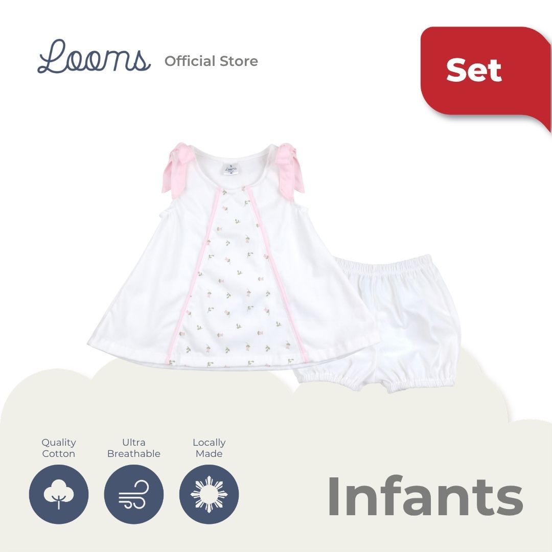 ST. ANNE DRESS AND BLOOMER SHORTS SET FOR INFANTS (0-12 MOS)