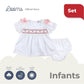 SUNDAY BUBBLE SLEEVE DRESS AND PANTY SET FOR INFANTS