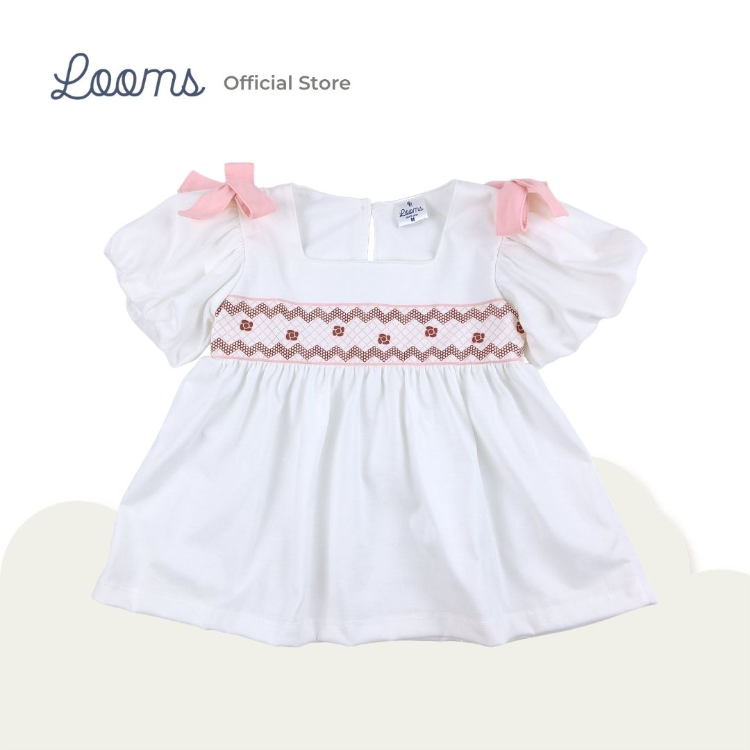 SUNDAY BUBBLE SLEEVE DRESS AND PANTY SET FOR INFANTS