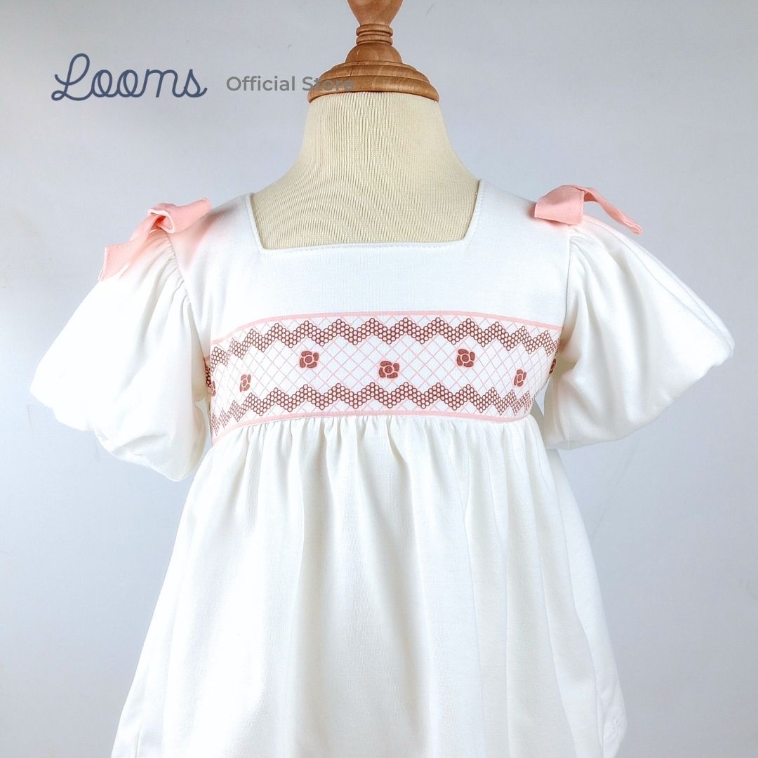 SUNDAY BUBBLE SLEEVE DRESS AND PANTY SET FOR INFANTS