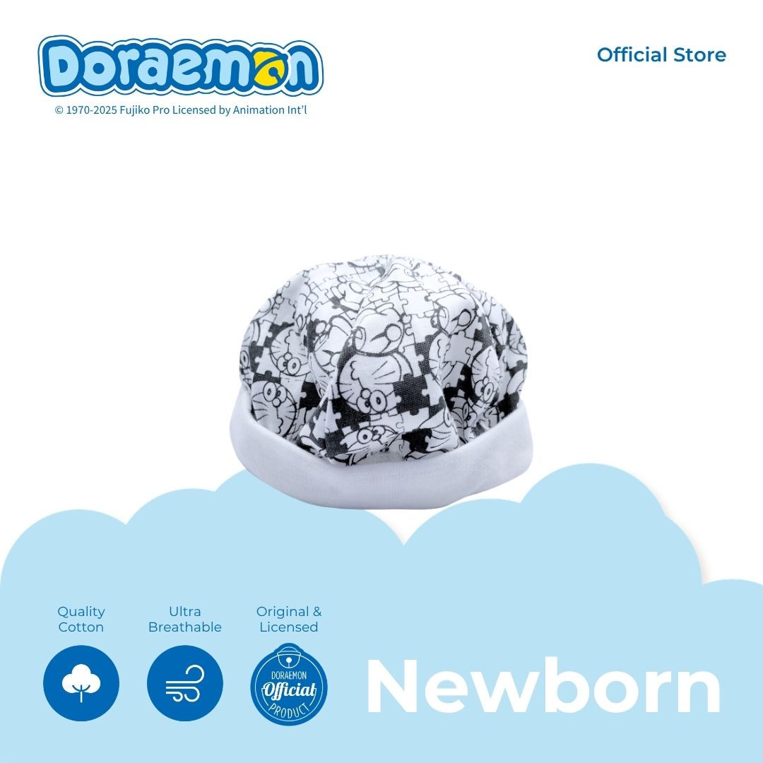 DORAEMON PUZZLED BONNET 1 PC. FOR NEWBORN