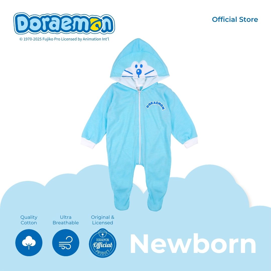 DORAEMON BLUES HOODED FROGSUIT FOR NEWBORN (0-6 MOS)