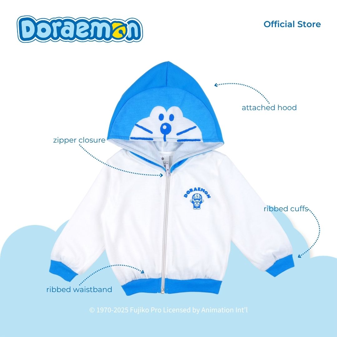 DORAEMON BLUES HOODED SWEATER FOR NEWBORN (0-6 MOS)