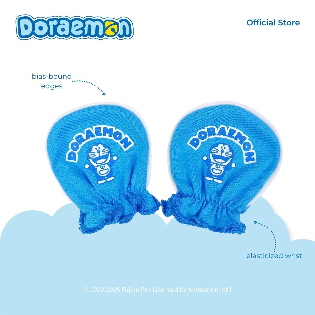 DORAEMON BLUE MITTENS 1 PAIR FOR NEWBORN