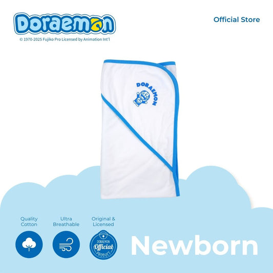 DORAEMON BLUES RECEIVING HOODED BLANKET FOR NEWBORN