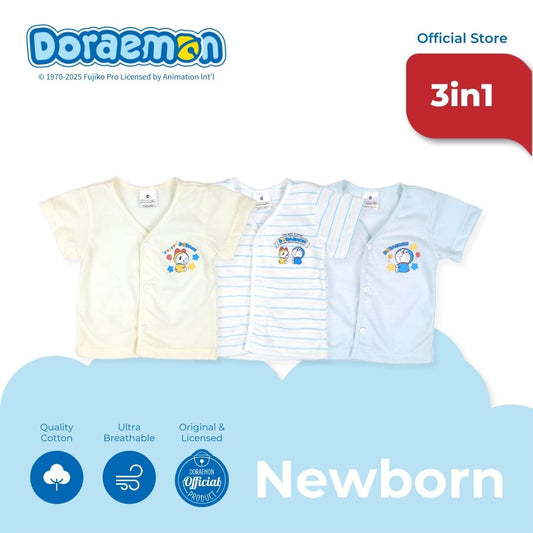 DORAEMON TOMODACHI 3 IN 1 SHORT SLEEVED TOP FOR NEWBORN (0-6 MOS)