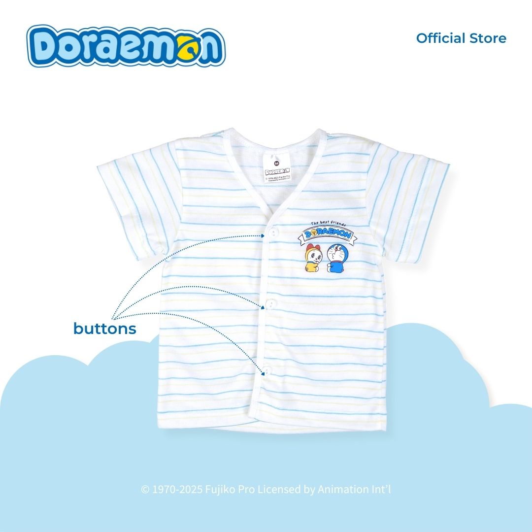 DORAEMON TOMODACHI 3 IN 1 SHORT SLEEVED TOP FOR NEWBORN (0-6 MOS)