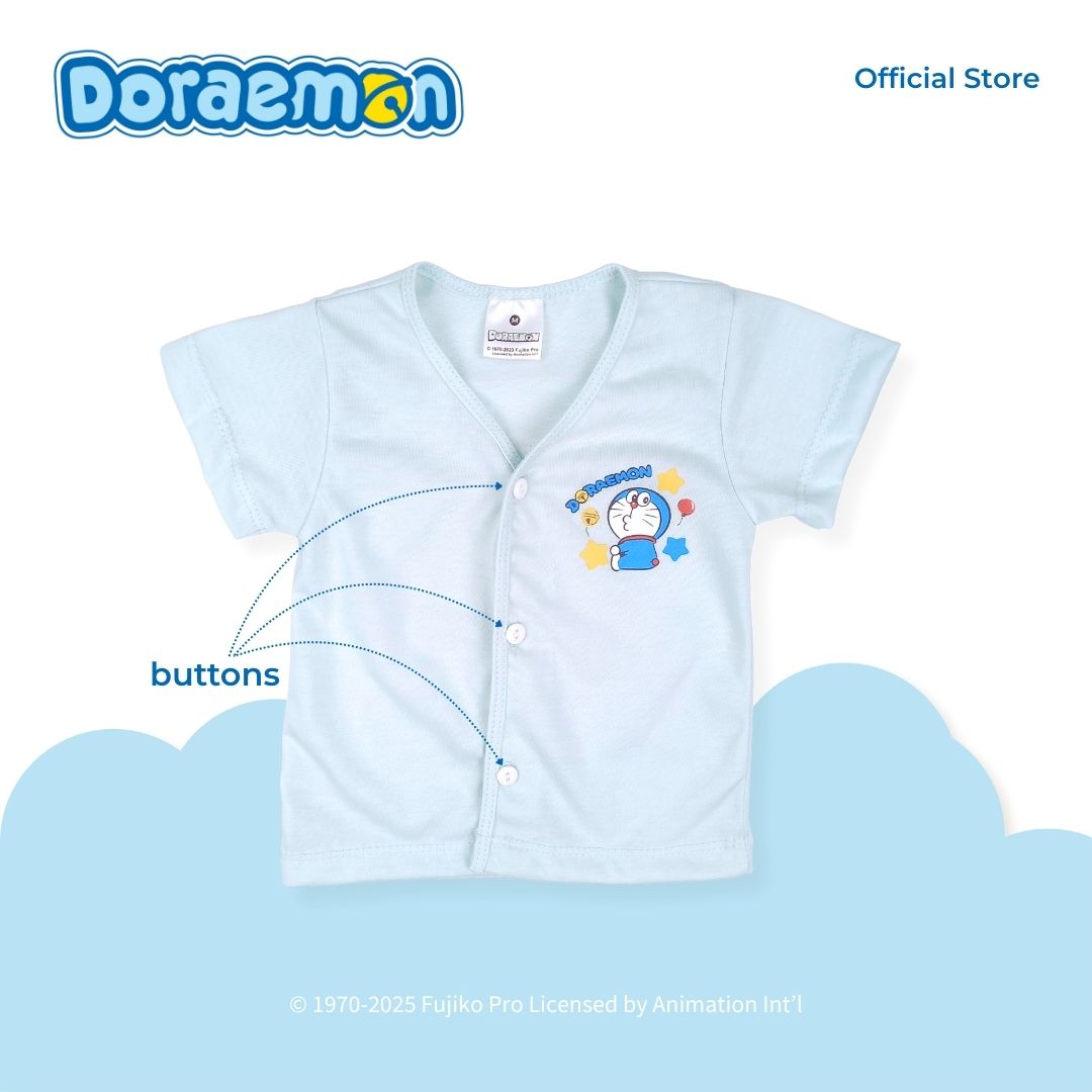 DORAEMON TOMODACHI 3 IN 1 SHORT SLEEVED TOP FOR NEWBORN (0-6 MOS)
