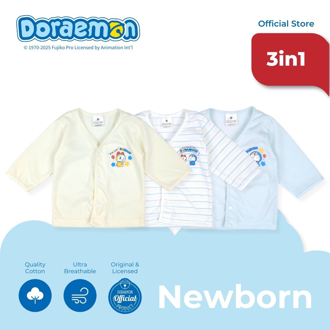 DORAEMON TOMODACHI 3 IN 1 LONG SLEEVED TOP FOR NEWBORN (0-6 MOS)