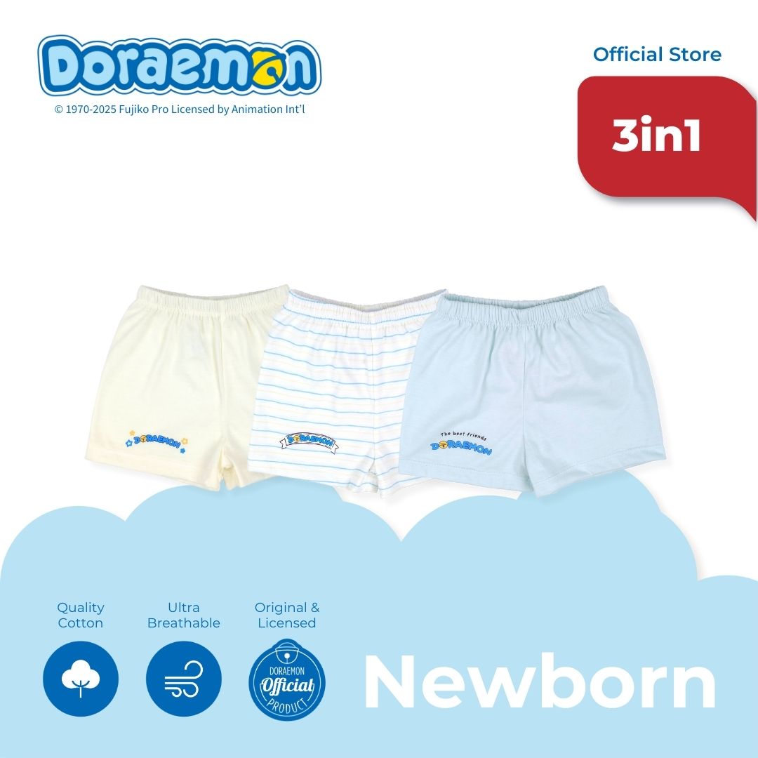 DORAEMON TOMODACHI 3 IN 1 SHORTS FOR NEWBORN (0-6 MOS)