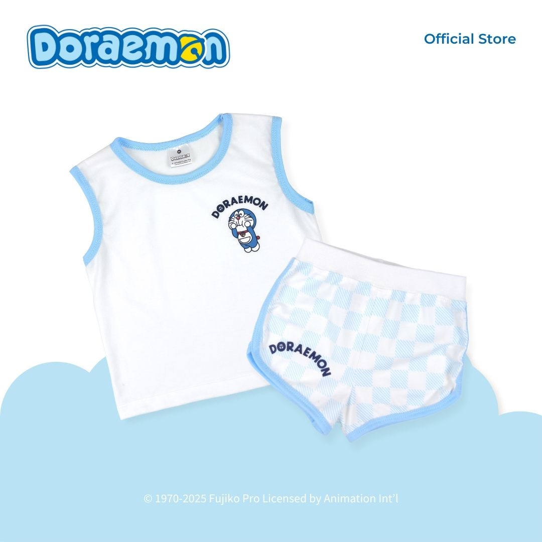 DORAEMON SWEET GADGETS MUSCLE SHIRT AND SHORTS SET FOR INFANTS (3-12 MOS)