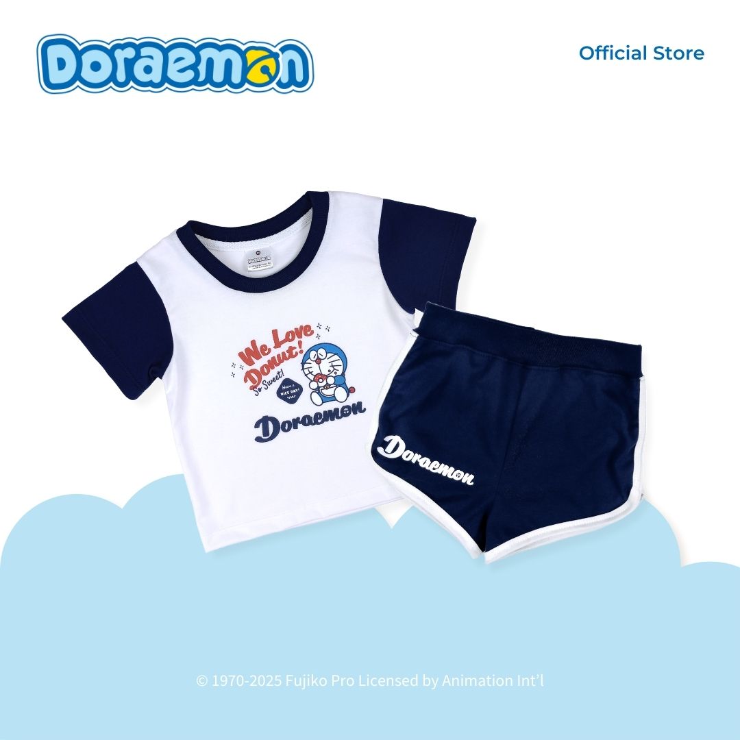 DORAEMON SWEET GADGETS T-SHIRT AND SHORTS SET FOR INFANTS (3-12 MOS)