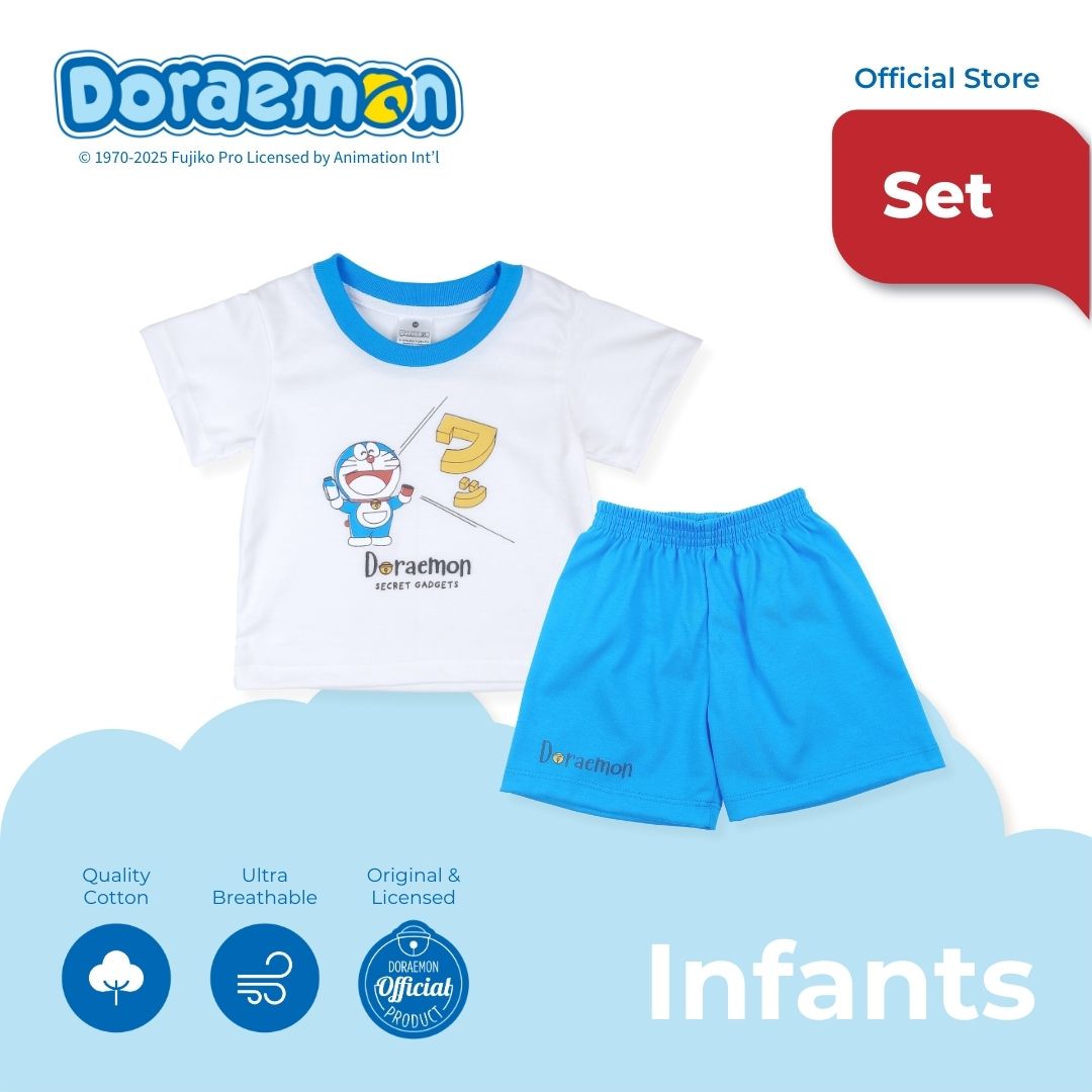 DORAEMON GAJETTO T-SHIRT AND SHORTS SET FOR INFANTS (3-12 MOS)