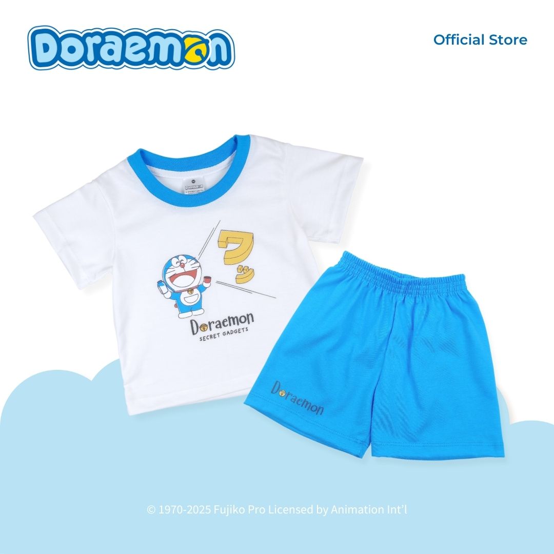 DORAEMON GAJETTO T-SHIRT AND SHORTS SET FOR INFANTS (3-12 MOS)