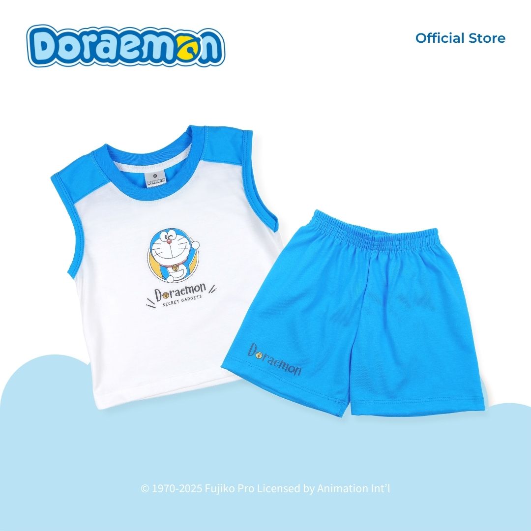 DORAEMON GAJETTO MUSCLE SHIRT AND SHORTS SET FOR INFANTS (3-12 MOS)