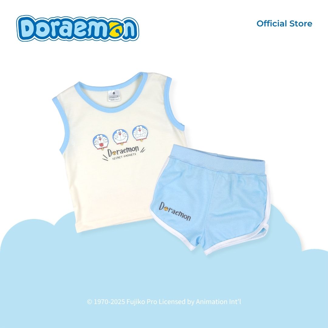 DORAEMON TANOSHI MUSCLE TEE AND SHORTS SET FOR INFANTS (3-12 MOS)