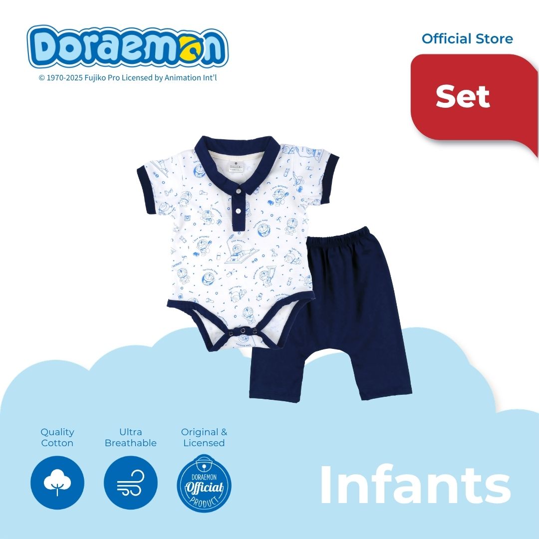 DORAEMON KUMO ONESIE AND PANTS SET FOR INFANTS (3-12 MOS)
