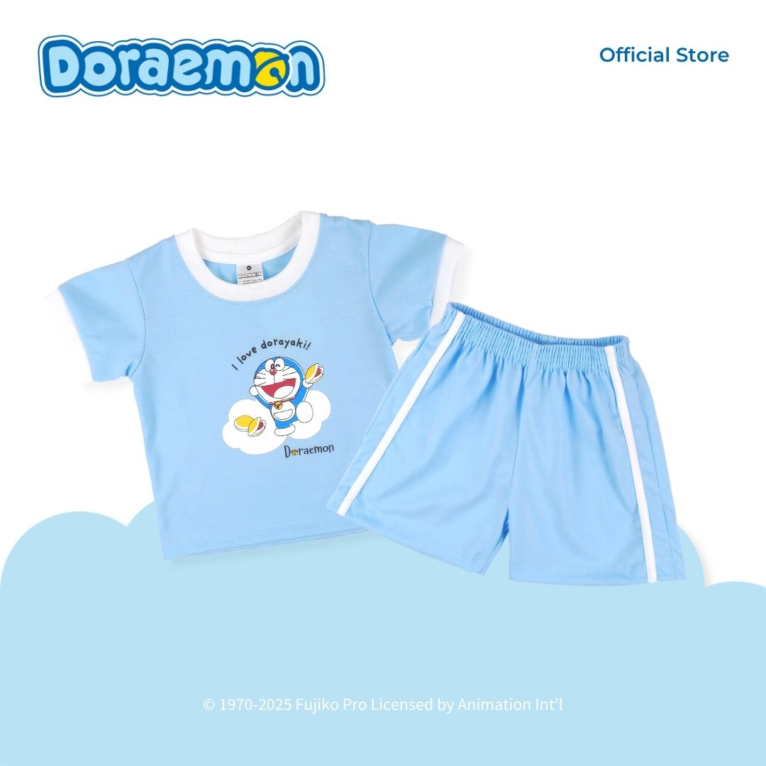 DORAEMON KUMO T-SHIRT AND SHORTS SET FOR INFANTS (3-12 MOS)