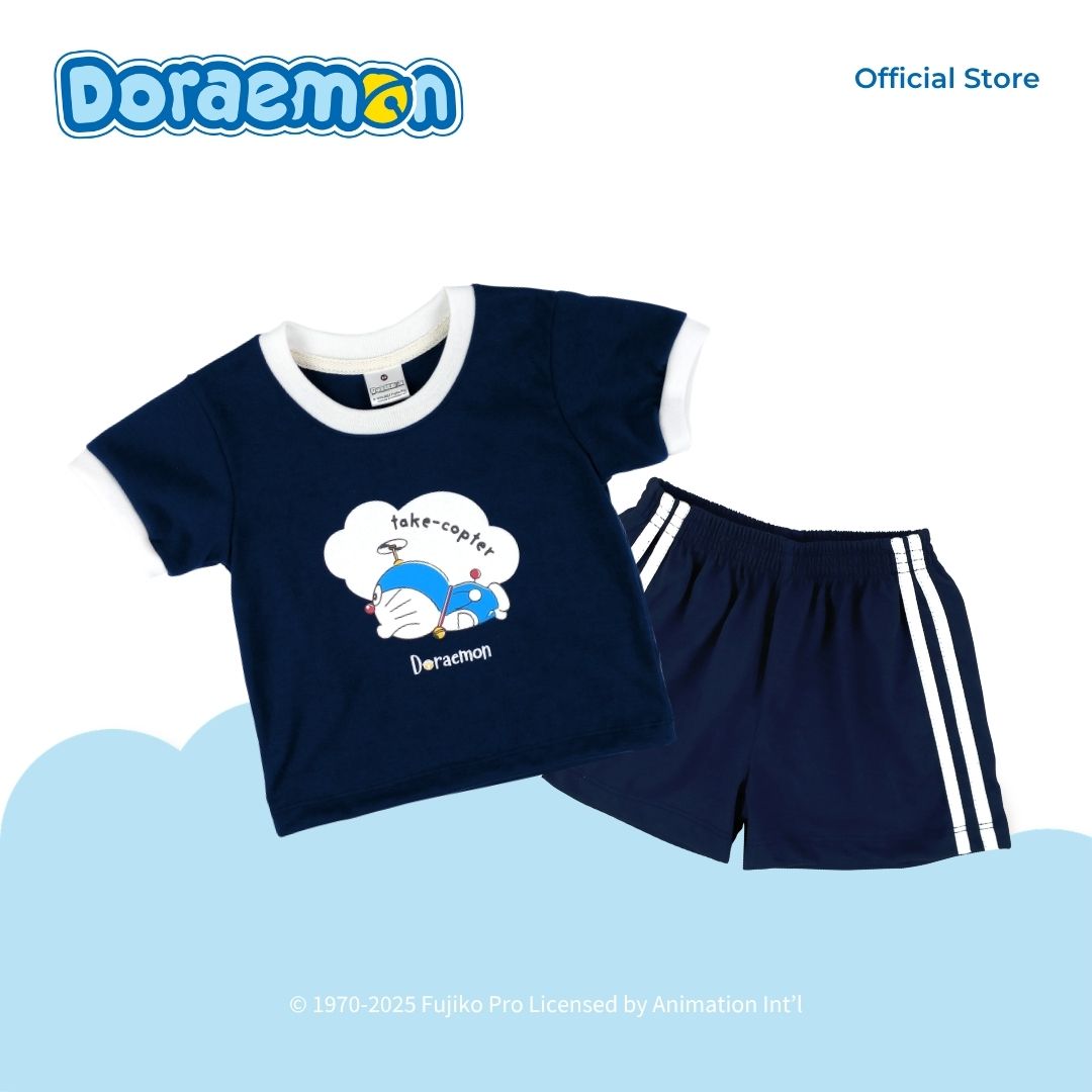 DORAEMON KUMO T-SHIRT AND SHORTS SET FOR INFANTS (3-12 MOS)