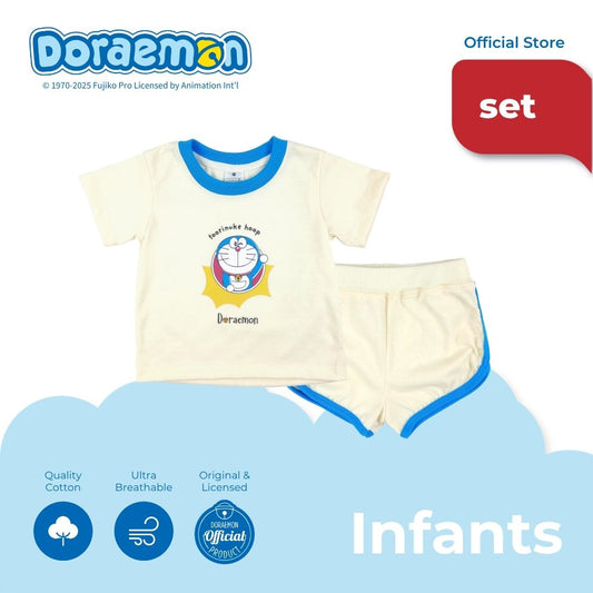 DORAEMON ODOROKI T-SHIRT AND SHORTS SET FOR INFANTS (3-12 MOS)