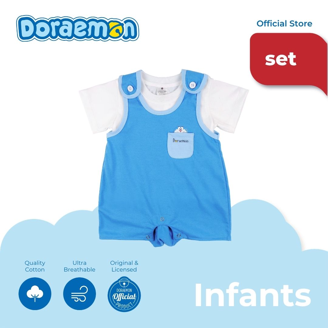 DORAEMON ODOROKI JUMPER SET FOR INFANTS (3-12 MOS)