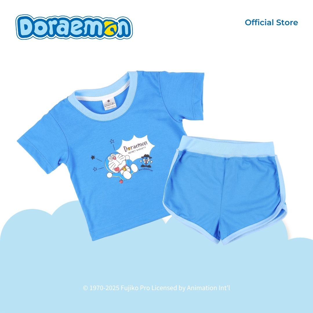DORAEMON ODOROKI T-SHIRT AND SHORTS SET FOR INFANTS (3-12 MOS)