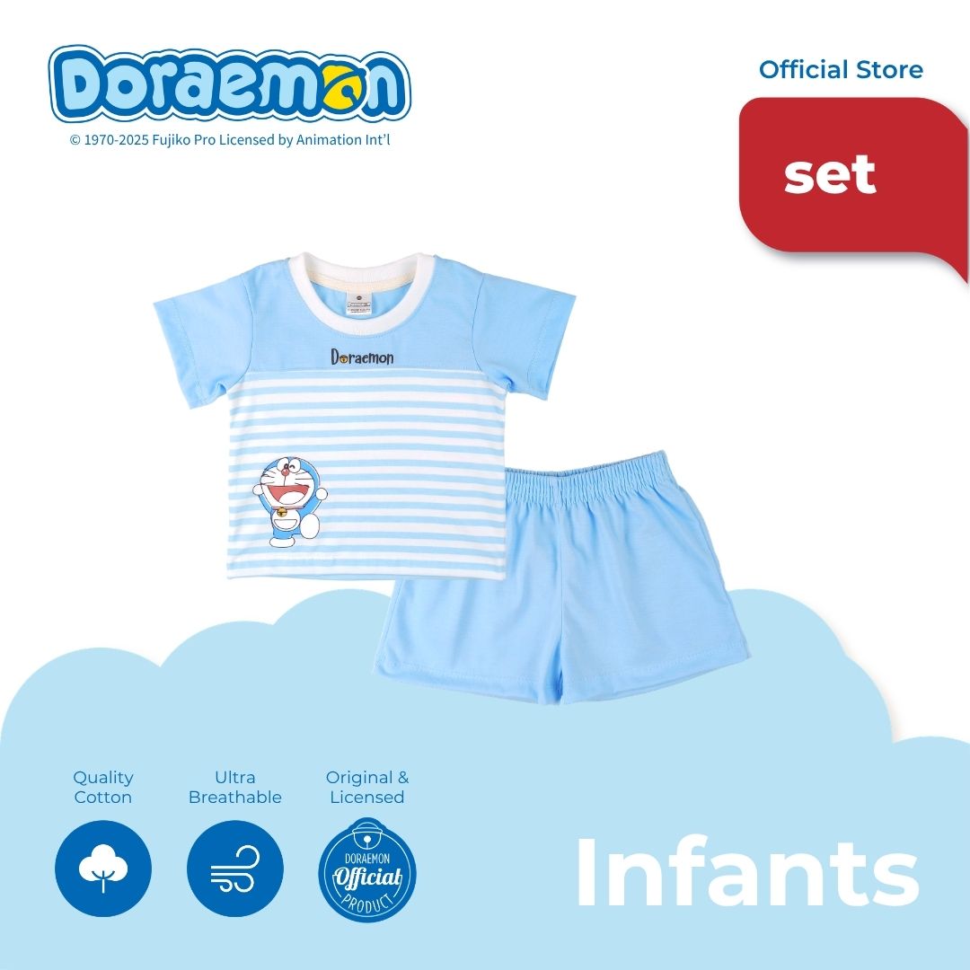 DORAEMON YOKINA 1 T-SHIRT AND SHORTS SET FOR INFANTS (3-12 MOS)