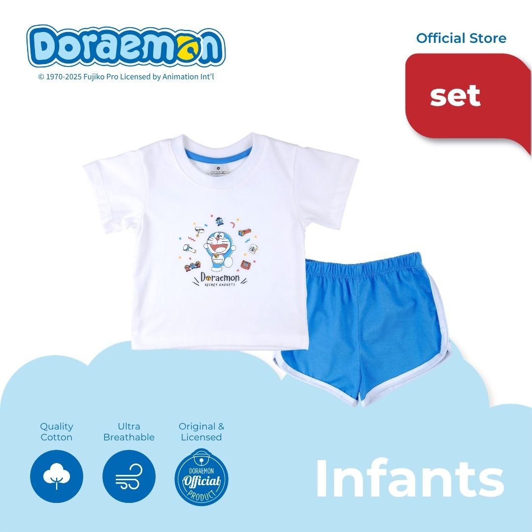 DORAEMON YOKINA 1 T-SHIRT AND SHORTS SET FOR INFANTS (3-12 MOS)