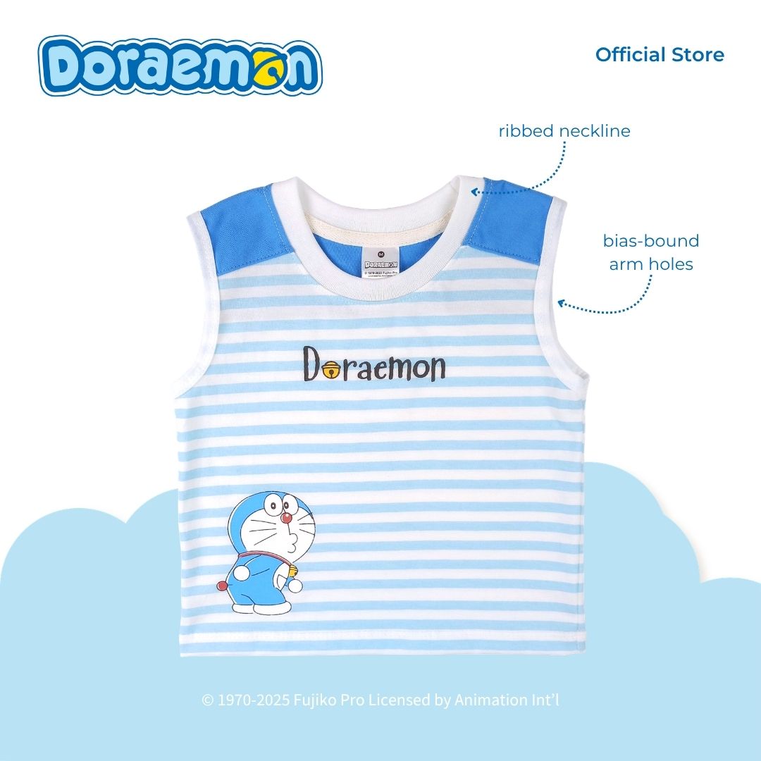 DORAEMON YOKINA 1 MUSCLE TEE AND SHORTS SET FOR INFANTS (3-12 MOS)