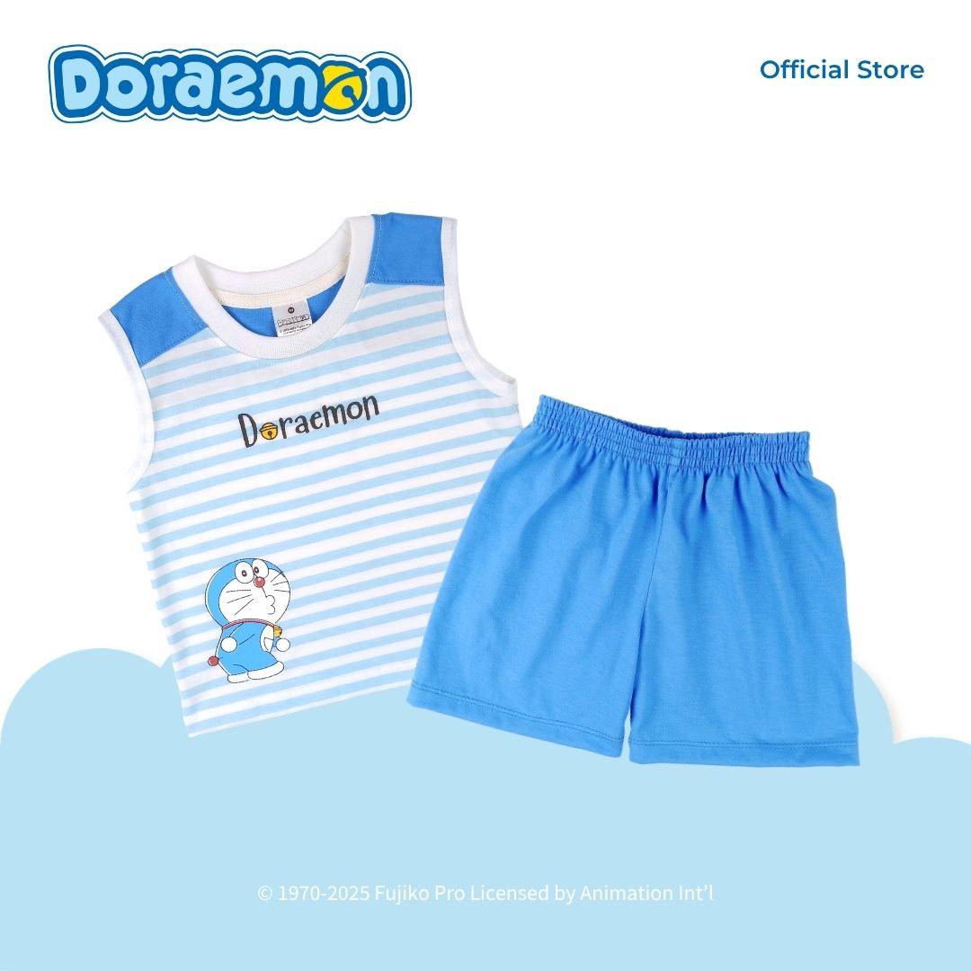 DORAEMON YOKINA 1 MUSCLE TEE AND SHORTS SET FOR INFANTS (3-12 MOS)
