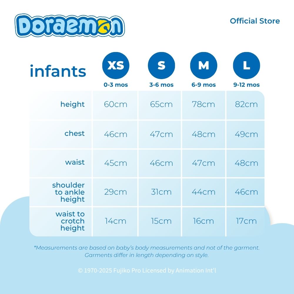 DORAEMON YOROKOBI 2 IN 1 PACK ONESIE FOR INFANTS (3-12 MOS)