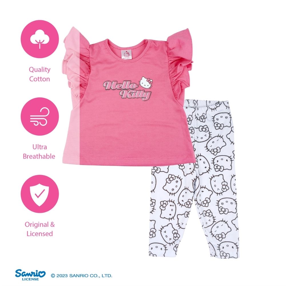 HELLO KITTY FACES BLOUSE AND LEGGINGS FOR INFANTS (3-12 MONTHS)