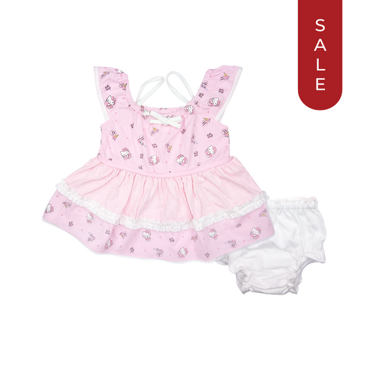 HELLO KITTY NOBLE SHORT DRESS WITH PANTY FOR INFANTS  (3-12 MONTHS)