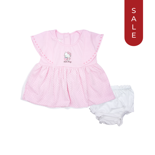 HELLO KITTY NOBLE SHORT DRESS WITH PANTY FOR INFANTS  (3-12 MONTHS)