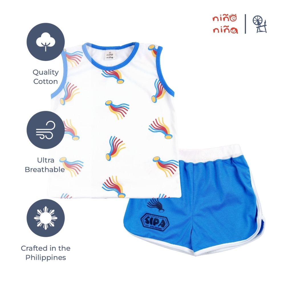 NIÑO NIÑA LARONG ATIN BOYS TANK TOP & SHORTS TERNO FOR TODDLERS 1-4 YEARS OLD