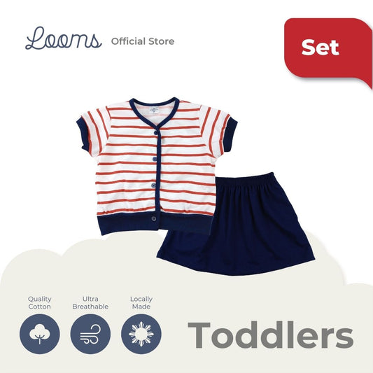 FRENCH SUMMER BLOUSE AND SKIRT SET FOR TODDLERS (1-3 YRS)
