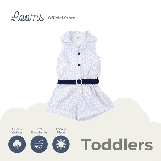 FRENCH SUMMER ROMPER WITH BELT FOR TODDLERS (1-3 YRS)