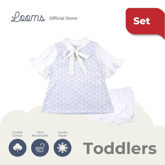 FRENCH SUMMER SHORT DRESS AND BLOOMER SHORTS FOR TODDLERS (1-3 YRS)