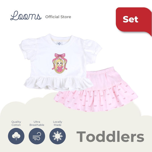 PRINCESS BLOUSE AND SKIRT SET FOR TODDLERS (1-3 YRS)