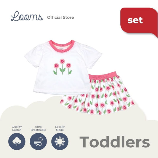 BLOOMS TEE AND SKIRT SET FOR TODDLERS (1-3 YRS)