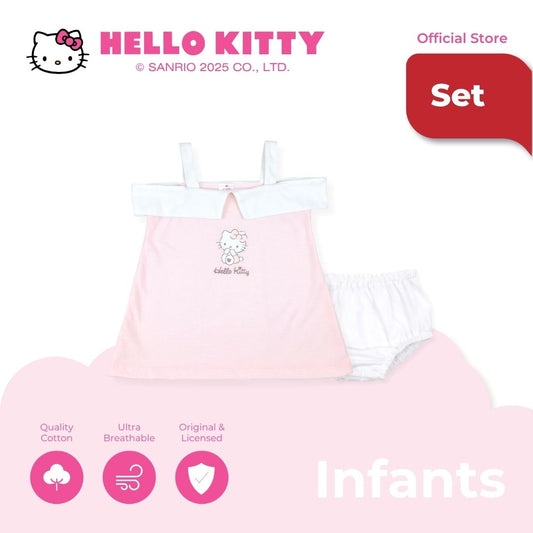 HELLO KITTY HEART DRESS AND PANTY SET FOR INFANTS 3-12 MONTHS