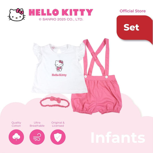 HELLO KITTY BLUSH ROMPER SET FOR INFANTS 3-12 MONTHS