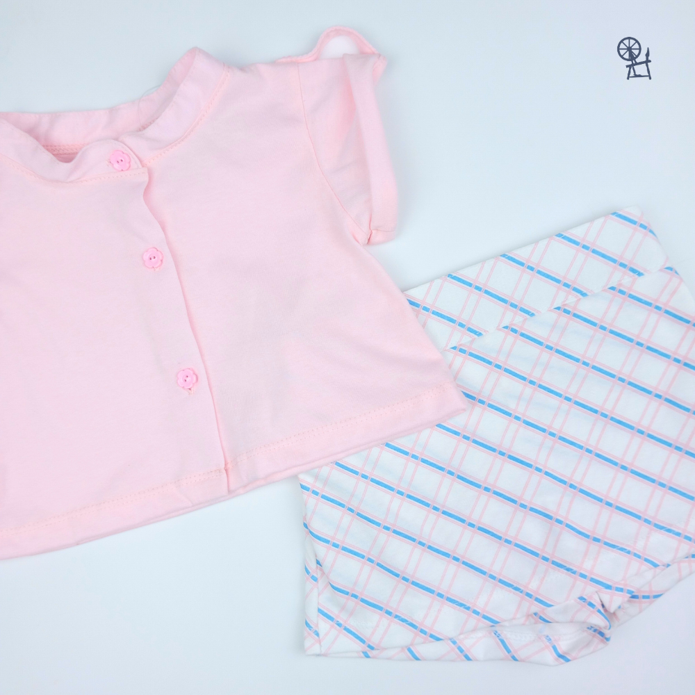 PLAIDS BLOUSE & SKORTS FOR INFANTS (3-12 MONTHS)